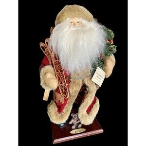 Santa Statue 18” Old World Santa Limited Edition Collection 2004 With Skies,Tree
